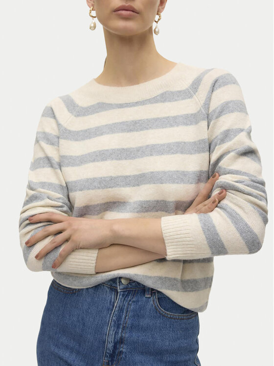 Vero Moda Vero Moda Sweter Doffy 10201022 Beżowy Regular Fit