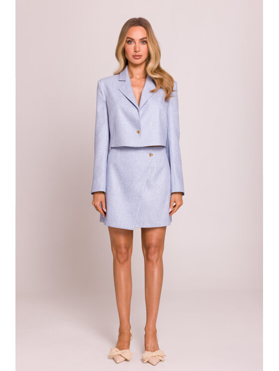 Made of Emotion Made of Emotion Marynarka M853 Błękitny Cropp Fit