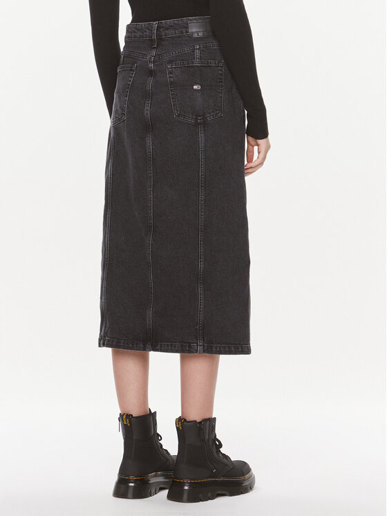 Tommy Jeans Tommy Jeans Jeans suknja Claire DW0DW17700 Crna Regular Fit