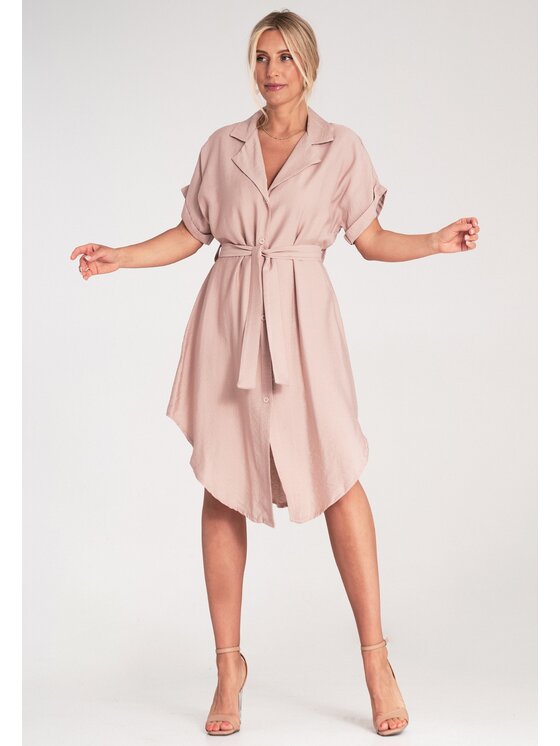 FIGL FIGL Košeľové šaty M1224 Ružová A-Line Fit
