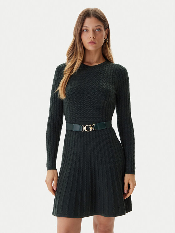 Guess Guess Kötött ruha W5BK68 Z2YJ2 Zöld Slim Fit