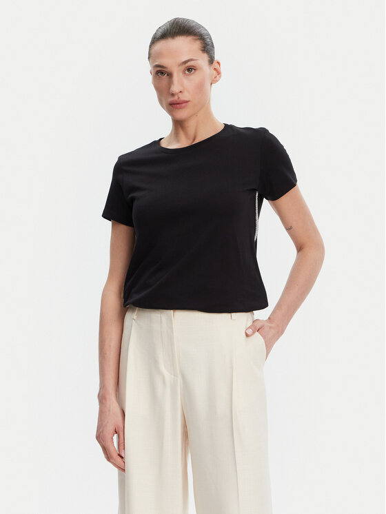 Fracomina Fracomina Tricou FS25ST3002J400G5 Negru Regular Fit