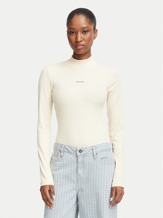 Guess Jeans Guess Jeans Särkpluus W6BP06 K5471 Helebeež Slim Fit