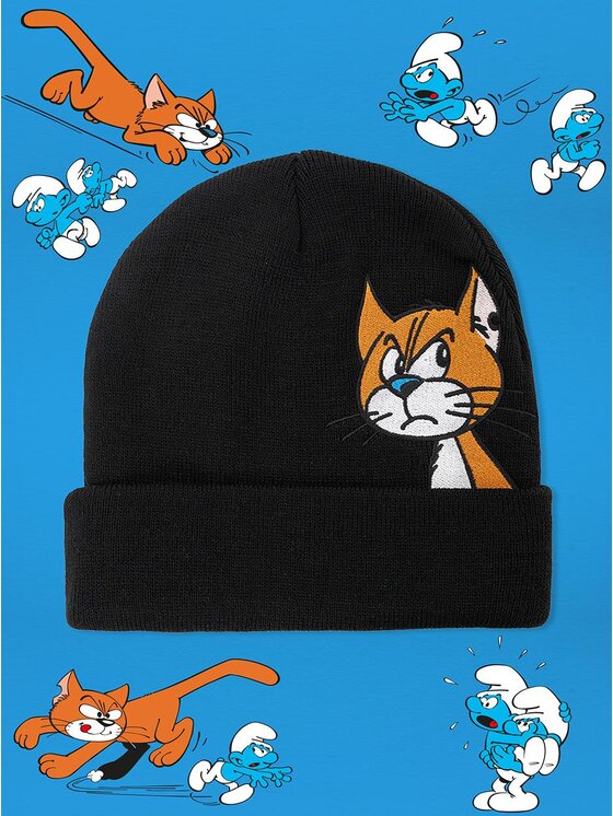 Smerfy Smerfy Czapka Zawijana Zimowa Czarna Smerfy Klakier Character uni Czarny