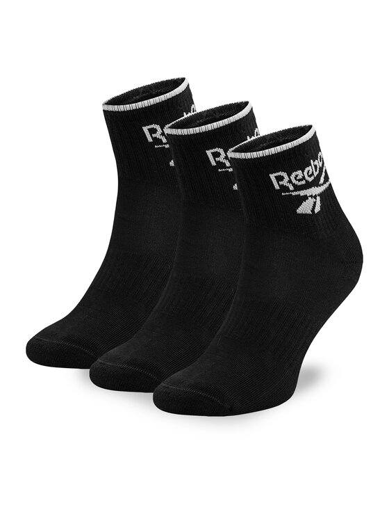 Set de 3 perechi de șosete medii unisex Reebok R0362-SS24 (3-pack) Negru