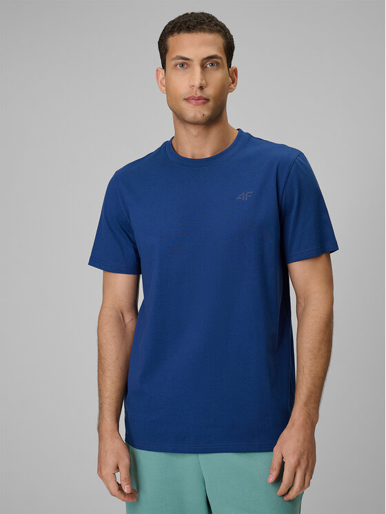 4F 4F T-Shirt BASIC+ Granatowy Regular Fit