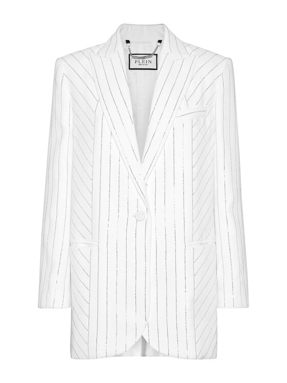 PHILIPP PLEIN PHILIPP PLEIN Marynarka 9307 Biały Loose Fit