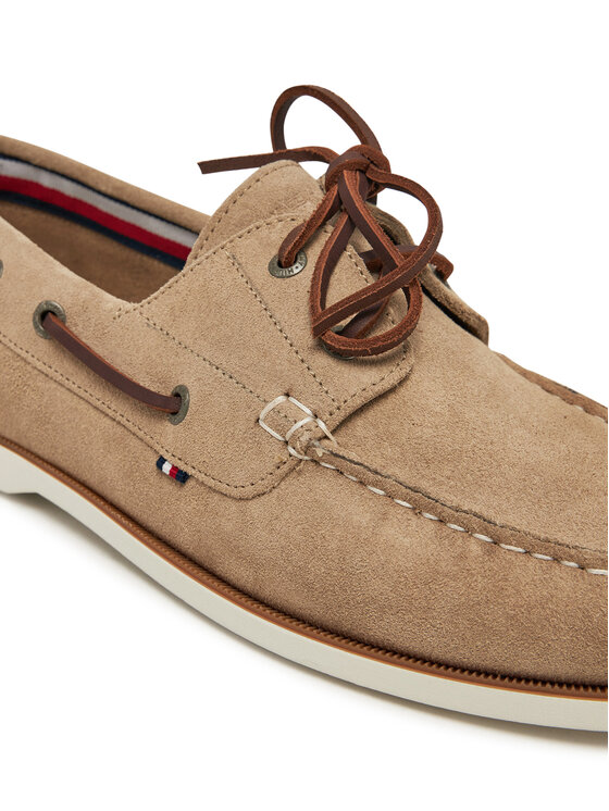 Tommy Hilfiger Tommy Hilfiger Cipele Th Boat Shoe Core Suede FM0FM05387 Bež