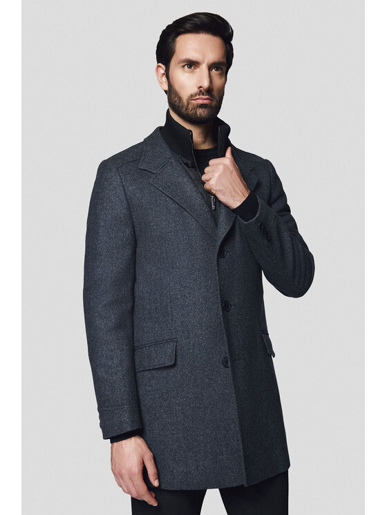 Lancerto Lancerto Płaszcz zimowy Ebikon KU073224000006 Szary Regular Fit