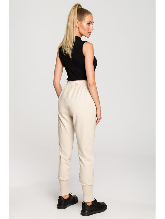 Made of Emotion Made of Emotion Spodnie dresowe M692 Beżowy Active Fit