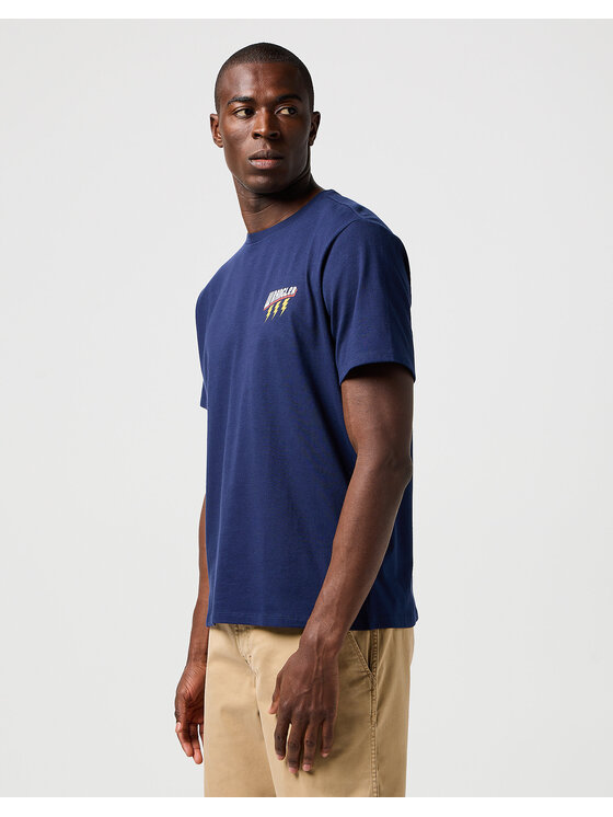 Wrangler Wrangler T-Shirt SMALL GRAPHIC TEE Niebieski Regular Fit
