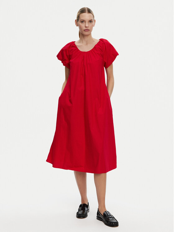 Tommy Hilfiger Tommy Hilfiger Sommerkleid WW0WW44667 Rot Relaxed Fit