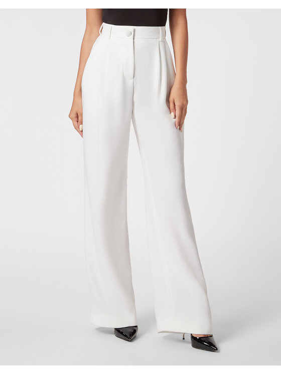PHILIPP PLEIN PHILIPP PLEIN Spodnie materiałowe 9213 Biały Regular Fit