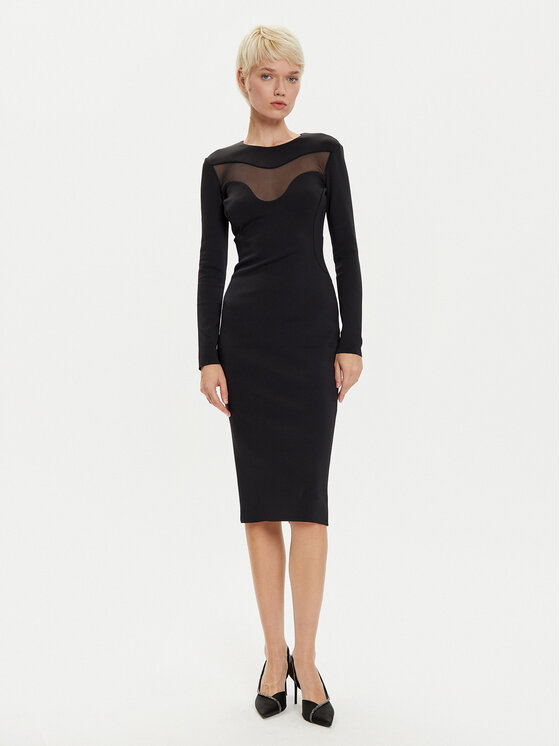 PINKO Koktejlové šaty 103844 A208 Čierna Slim Fit