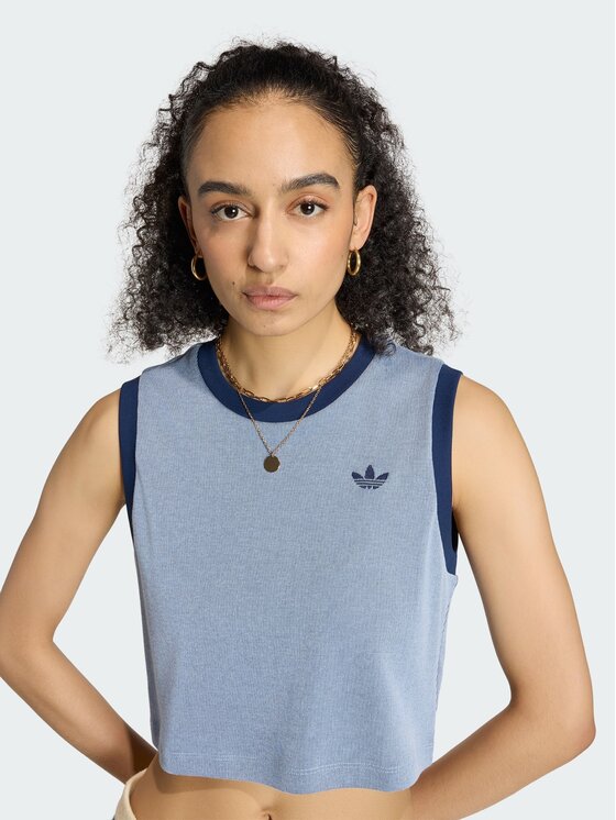 adidas adidas Top 165096 Niebieski jasny Slim Fit
