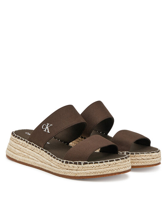 Calvin Klein Jeans Calvin Klein Jeans Şlapi Sporty Rope Mg Lth Webbing YW0YW01704 Maro