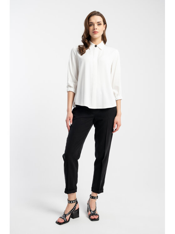 CLICK CLICK Bavlnené nohavice 30-417 Čierna Skinny Fit