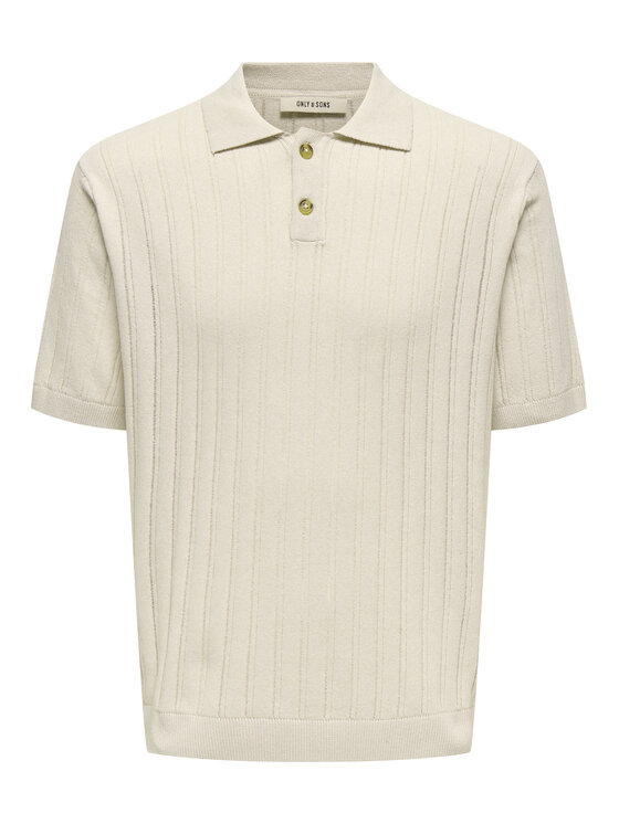 Only & Sons Only & Sons Тениска с яка и копчета Kent 22033463 Бежов Regular Fit