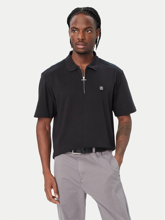HUGO HUGO Polokošeľa Derypolo 50567930 Čierna Regular Fit