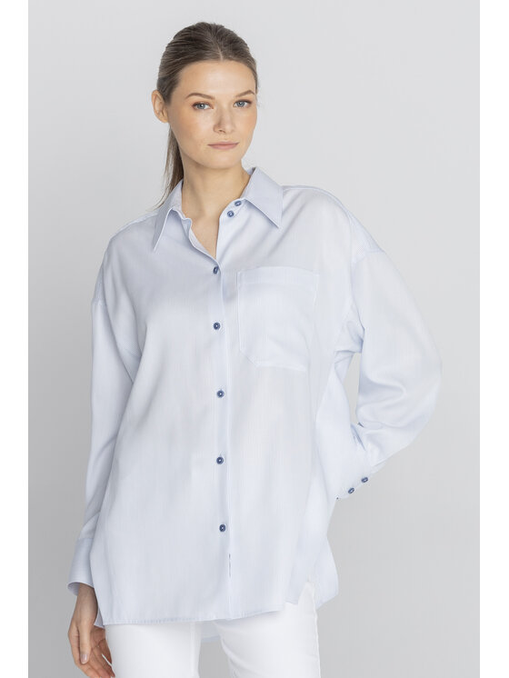 Deni Cler Milano Deni Cler Milano Koszula W-DC-1439-F2-E9-55-1 Niebieski Loose Fit