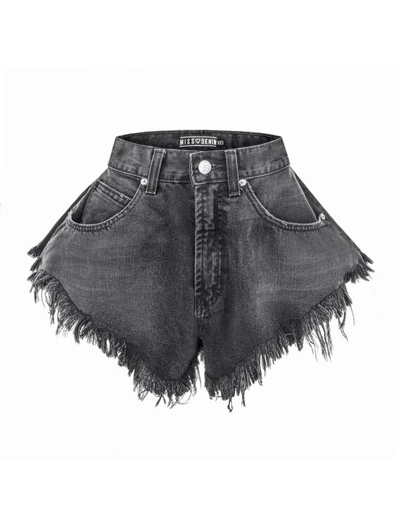 MissDenim Damskie Szorty jeansowe, rozmiar S, Czarne, Skorts