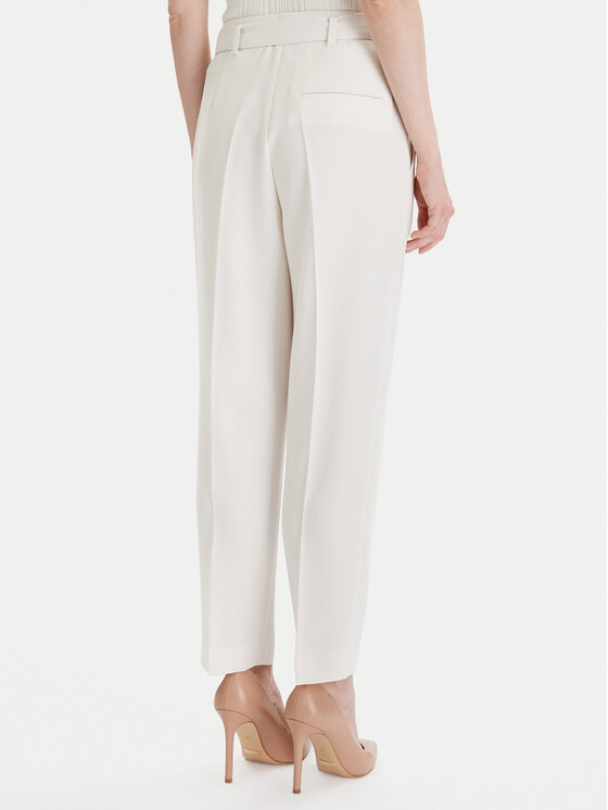 BOSS Boss Bavlnené nohavice Tapiah 50490037 Écru Relaxed Fit