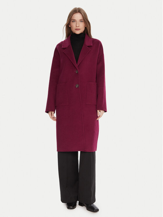 United Colors Of Benetton United Colors Of Benetton Вълнено палто 28F7DN082 Виолетов Regular Fit