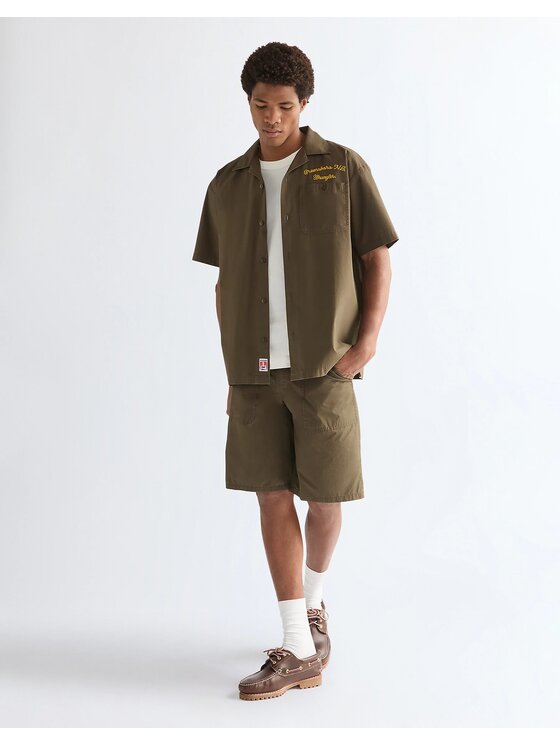 Wrangler Wrangler Szorty jeansowe UTILITY SHORTS Brązowy Regular Fit