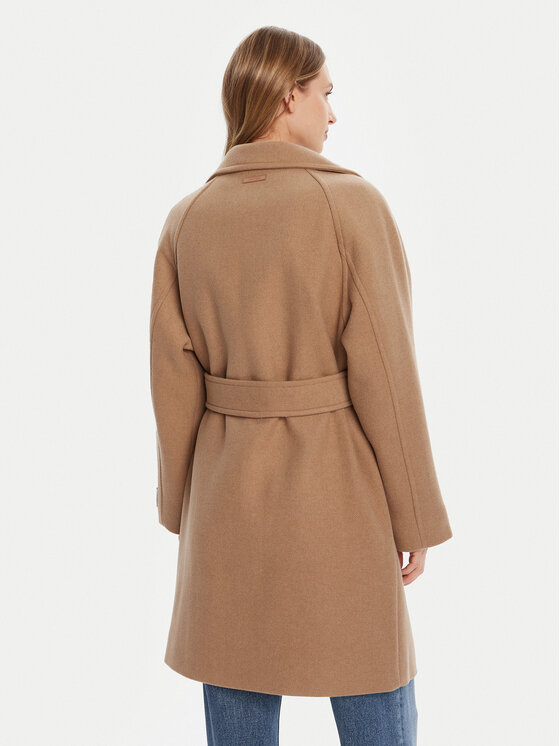 Calvin Klein Calvin Klein Vuneni kaput LV044D557G Bež Regular Fit