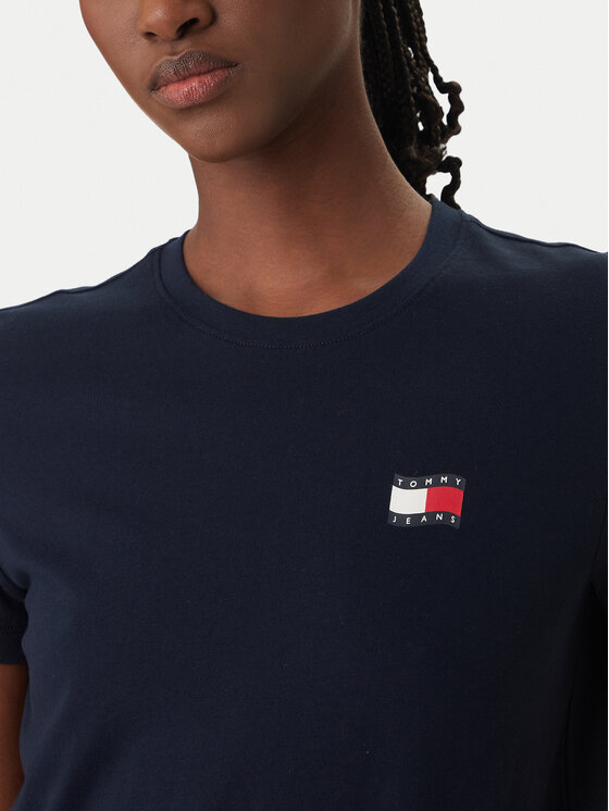 Tommy Jeans Tommy Jeans T-krekls Wavy Flag DW0DW22274 Tumši zils Regular Fit