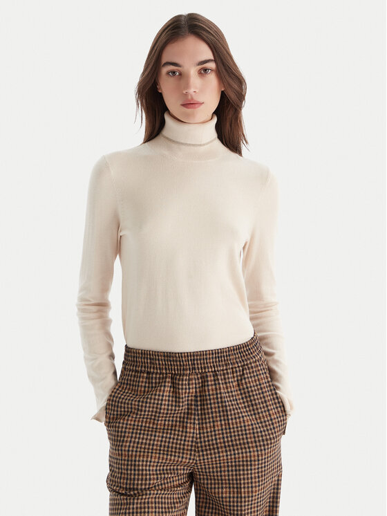 Liu Jo Liu Jo Rollkragenpullover MF5229 MS49I Écru Regular Fit