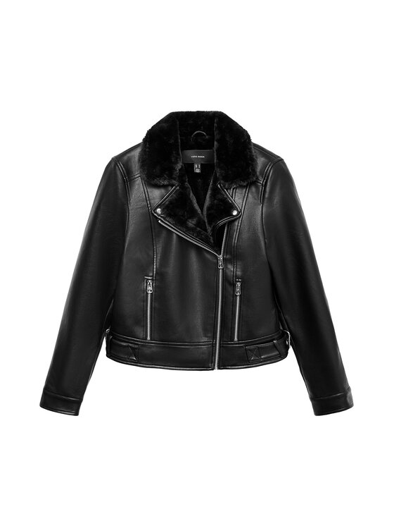 Vero Moda Vero Moda Geacă din imitație de piele Hailey 10250405 Negru Regular Fit