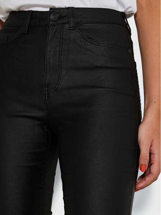 Noisy May Noisy May Spodnie z imitacji skóry Sallie 27018425 Czarny Skinny Fit
