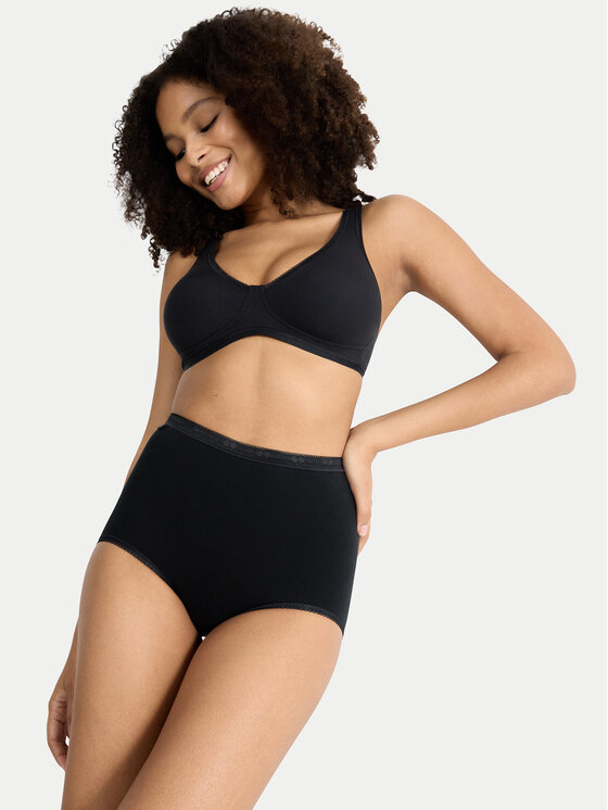 Sloggi Sloggi Klassischer Damenslip mit hoher Taille Basic 10007656 Schwarz