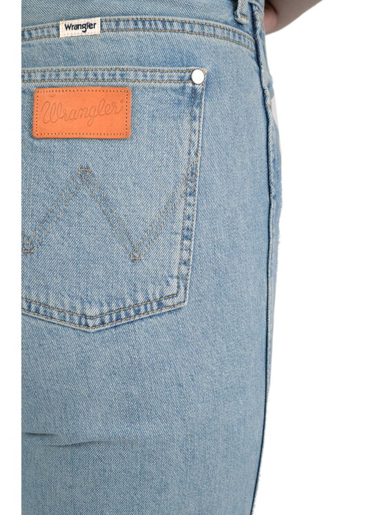 Wrangler Wrangler Jeansy RETRO CROP BOYFRIEND Niebieski Straight Fit