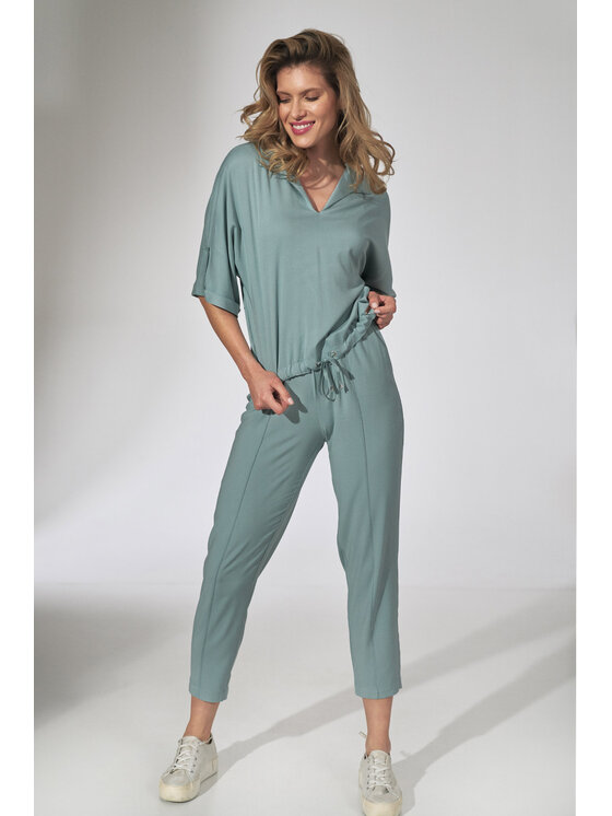 FIGL FIGL Dámske nohavice M743 Zelená Regular Fit