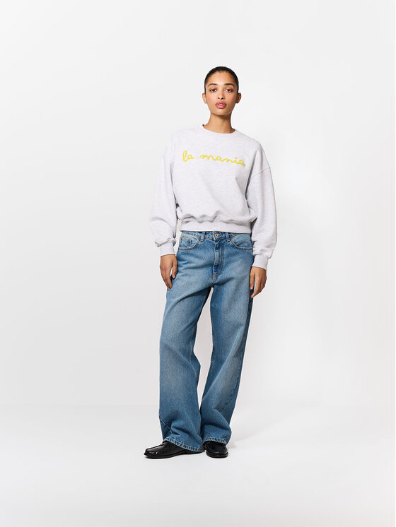 La Mania La Mania Mikina LEVIN Sivá Basic Fit