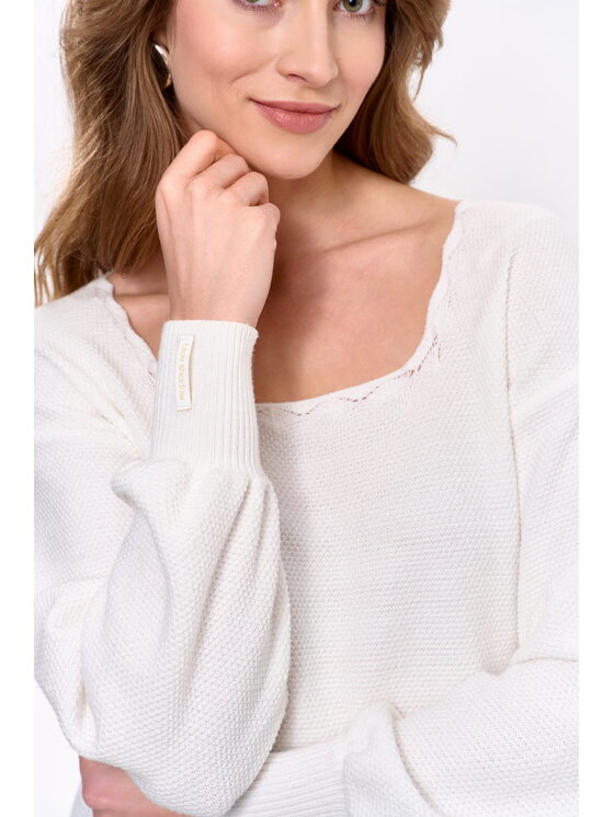 blue shadow blue shadow Sweter Turan Écru Regular Fit