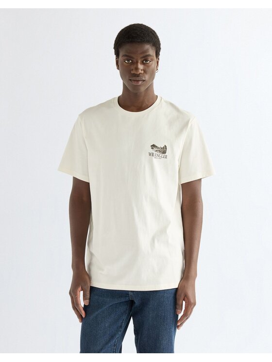 Wrangler Wrangler T-Shirt GRAPHIC TEE Biały Relaxed Fit