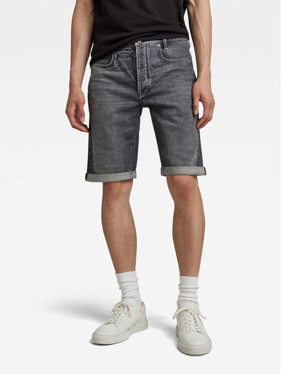 G-Star Raw Džínsové šortky D10064-D324-D908 Sivá Slim Fit