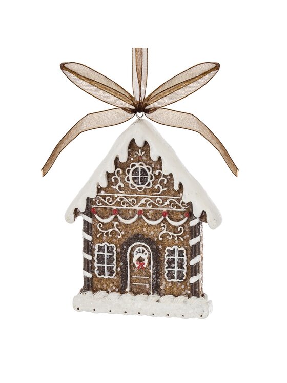 MIAhome MIAhome Zawieszka Piernikowy Domek 6 szt. 8x6,5x1 cm Brązowy