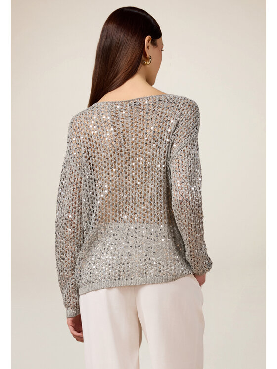 Oltre Oltre Cardigan M112E001845N013 Grigio Regular Fit