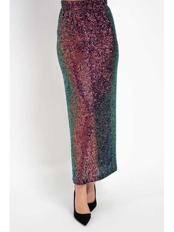 CLICK CLICK Spódnica maxi 70-818 Kolorowy Casual Fit