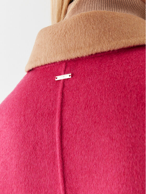 Liu Jo Liu Jo Vilnonis paltas MF3241 T3505 Rožinė Relaxed Fit