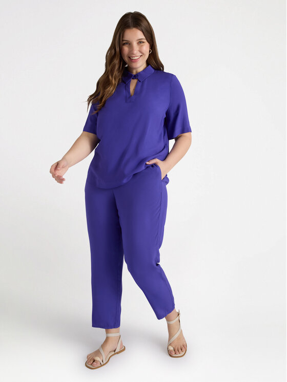 Fiorella Rubino Fiorella Rubino Pantaloni di tessuto P137T004840N029 Turchese Regular Fit