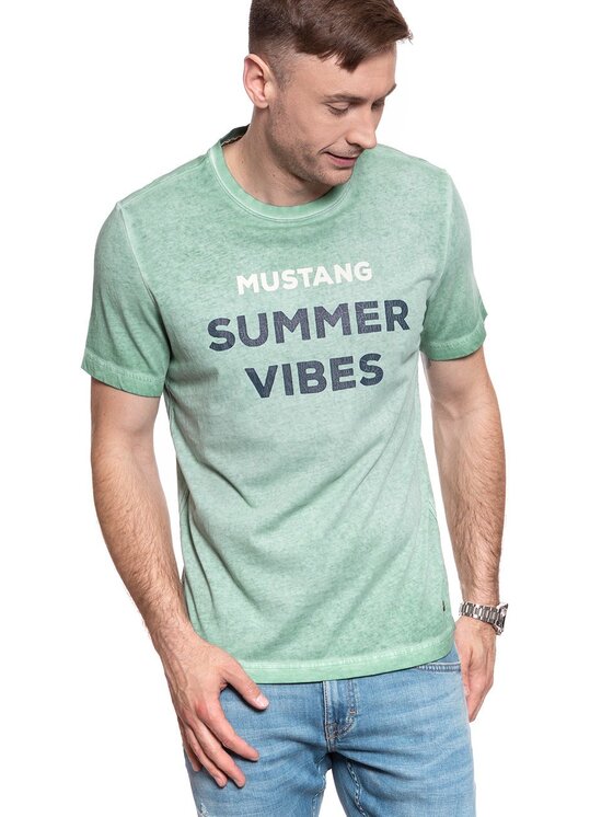Mustang Mustang T-shirt ALEX C PRINT Verde Regular Fit