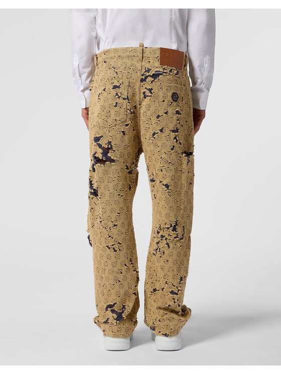 PHILIPP PLEIN PHILIPP PLEIN Jeansy 28997 Béžová Loose Fit