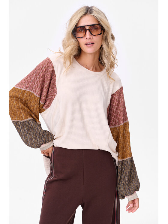 blue shadow blue shadow Bluzka Nilya Kolorowy Regular Fit
