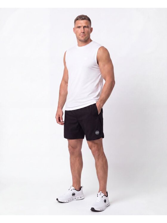 PITBULL PITBULL Koszulka techniczna Casual Sport SMALL LOGO II Biały Regular Fit