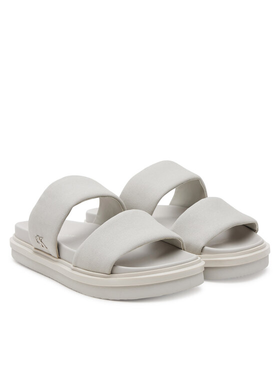 Calvin Klein Jeans Calvin Klein Jeans Klapki Flat Molded Dbl Bar Sandal Cv YM0YM01222 Szary
